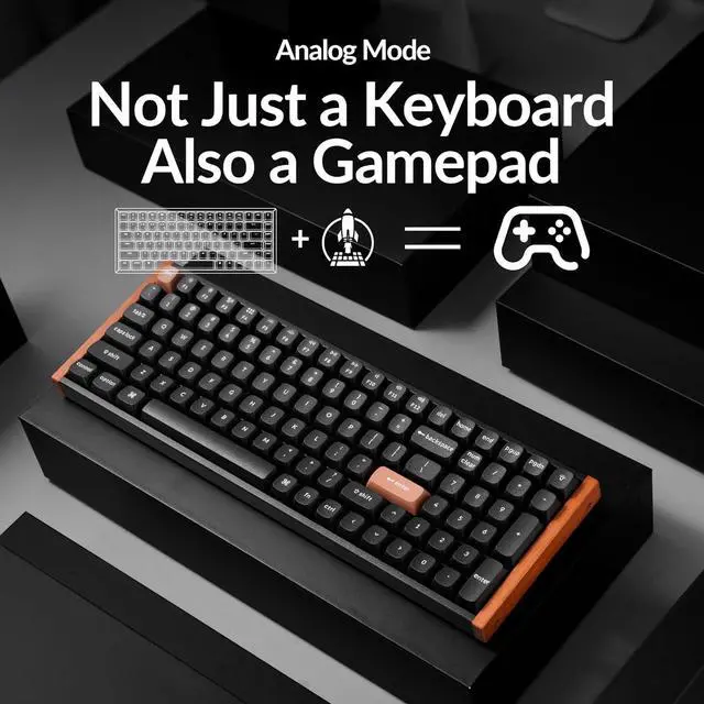 Alt view image 6 of 7 - Keychron K4 HE 96% Wireless Magnetic Switch Gaming Keyboard - Rapid Trigger, Adjustable Actuation, RGB Backlit, Tri-Mode (Bluetooth 5.2/2.4GHz/USB-C) for Mac & Windows - PBT Keycaps & Wood-Aluminum