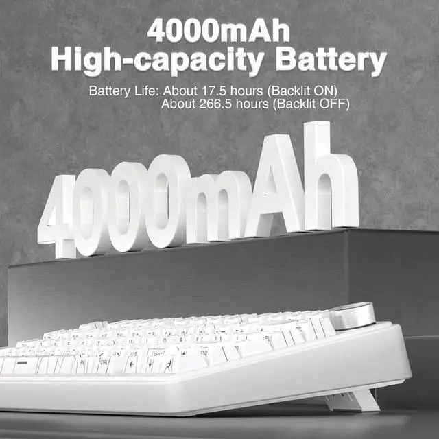 Alt view image 7 of 7 - AULA F75 Pro Wireless Mechanical Keyboard with Knob,75% Hot Swappable Custom Gaming Keyboards,RGB Backlit,Pre-lubed Switches,Side Printed PBT Keycaps Creamy Sounding Computer Keyboard, Line White