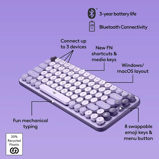 Alt view image 6 of 7 - POP Keys Wireless Mechanical Keyboard with Emoji Keys - Cosmos