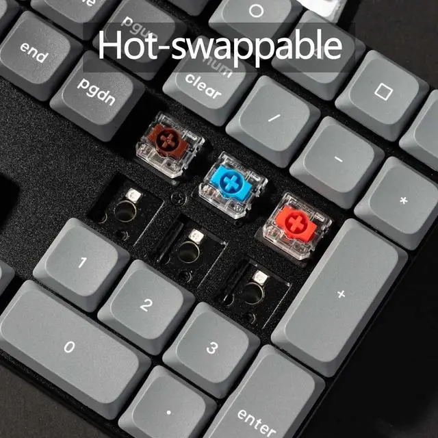 Alt view image 7 of 7 - Keychron K5 Max Ultra-Slim Wireless Custom Mechanical Keyboard, QMK/VIA Programmable Hot-Swap Bluetooth/2.4 GHz/Wired with RGB Backlight Low Profile Gateron Red Switch, PBT Keycaps for Mac Win Linux