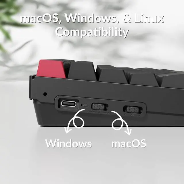 Alt view image 3 of 7 - Keychron K2 75% Layout QMK Wireless and Wired Options Mechanical Keyboard Super Red Switch, RGB Backlight with Shine-Through Double-Shot PBT Keycaps for Mac Windows-Version 3