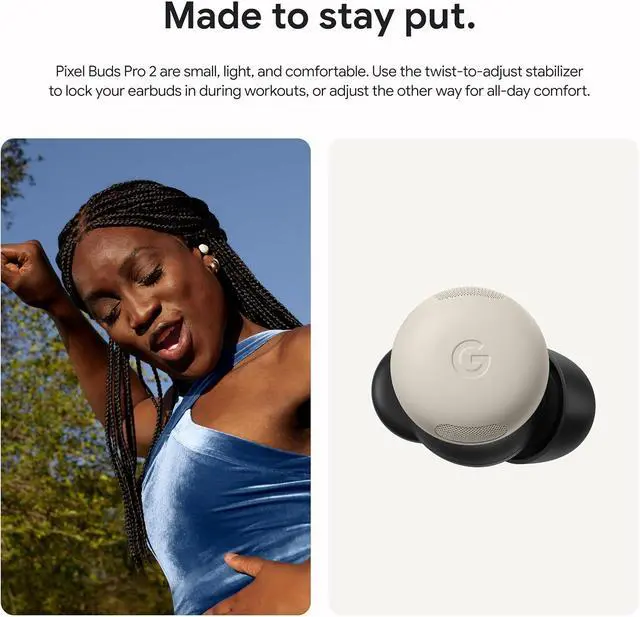 Alt view image 2 of 7 - Google Pixel Buds Pro 2 - Wireless Earbuds with Active Noise Cancellation  Bluetooth Headphones - Hazel