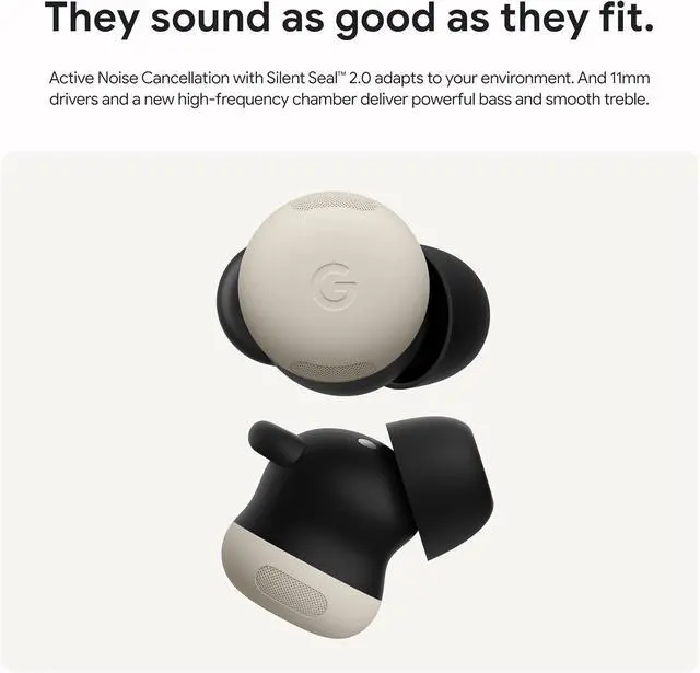 Alt view image 3 of 7 - Google Pixel Buds Pro 2 - Wireless Earbuds with Active Noise Cancellation  Bluetooth Headphones - Hazel