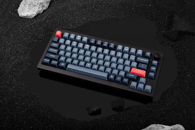 Alt view image 4 of 7 - Keychron V1 Max Hotswap Wireless Mechanical Keyboard|RGB|ABS Plastic Frame|Carbon Black|with Knob|Gateron Jupiter Red|75% Layout (84 Keys)|Windows Mac OS (V1M-D1)