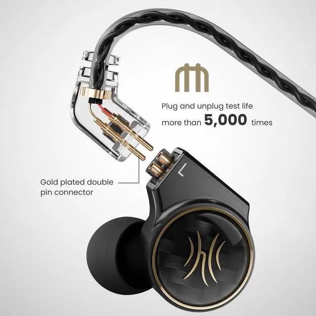 Alt view image 5 of 7 - OneOdio Master 1 in-Ear Monitor Earphones - 1DD+1BA Hybrid Wired Earbuds, Hi-Fi Sound Quality, Wired Headphones for Musician, Gaming, Live Streaming