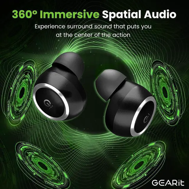 Alt view image 4 of 7 - True Wireless Bluetooth Earbuds Compatible with iPhone Android - 22H Playtime Earpods w/Active Noise Cancellation Up to 98.5% - HD Sound Clarity Smart Touch Control - 5.4 Bluetooth Ear Buds