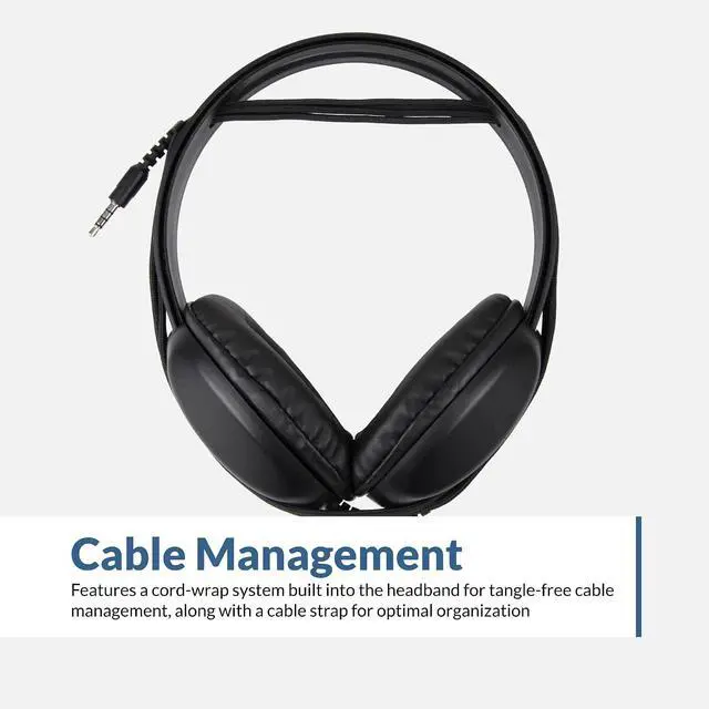 Alt view image 5 of 6 - Cyber Acoustics ACM-4004 3.5mm Headphones with Reinforced TuffCord | Wired 3.5mm Headphones, Smaller Earcups, Padded Headband, Durable Design, Classroom or Home, Made with 60% Recycled Plastic