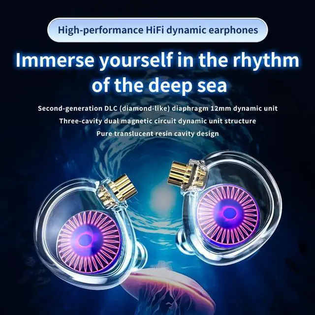 Alt view image 2 of 7 - TRN Medusa High-Performance HiFi Dynamic Earphones (Non mic)