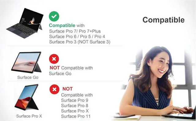 Alt view image 6 of 7 - Wireless Keyboard Type Cover Trackpad Mouse Replacement for Microsoft Surface Pro 7 Pro 6 Pro 5 Pro 4 Pro 3 Bluetooth 7-Color LED Backlit Ultra-Slim Rechargeable Battery Multi-Touch