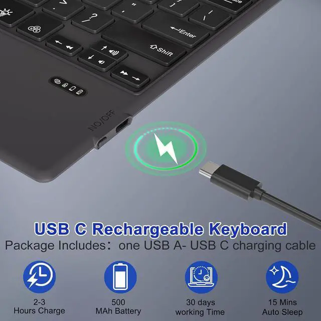 Alt view image 7 of 7 - Microsoft Surface Pro 3 Keyboard -Type Cover for Microsoft Surface Pro 7 Plus 7/6/5/4/3, 7 Color Backlit Bluetooth Ultra-Slim Portable Magnetic Surface 3 Keyboard with Trackpad, Rechargeable