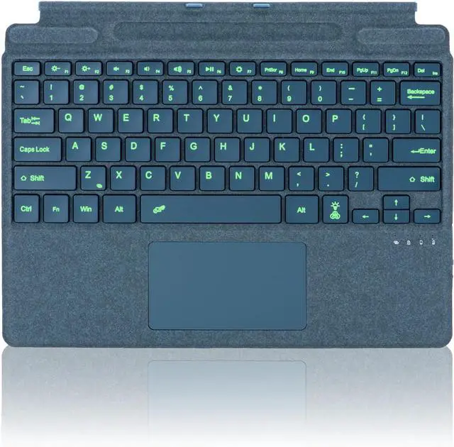 Main image of Type Cover for Microsoft Surface Pro 11 Pro 10 Pro 9 Pro 8 Pro X, 13 inch, Ultra-Slim Bluetooth Keyboard with Multi-Touchpad Mouse Rechargeable, 7-Color LED Backlit (Sapphire with Backlit)