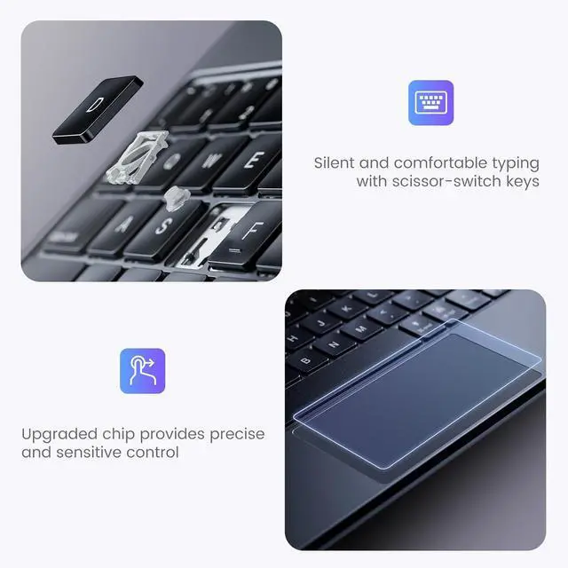 Alt view image 6 of 7 - FERRISA Wireless Bluetooth Keyboard for Microsoft Surface Pro 7/6/5/4/3, Ultra-Slim Keyboard Cover with Touchpad, Strong Magnetic Attachment, Long Battery Life