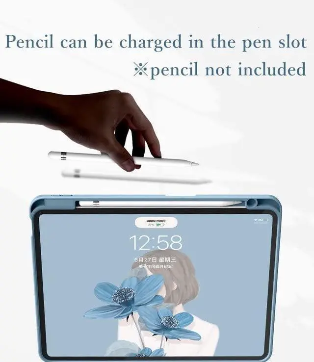 Alt view image 2 of 7 - Keyboard Case for iPad Pro 13 inch M4, Round Key Colour Detachable Bluetooth Keyboard and Pencil Holder for iPad Pro 13" 2024,Mint Green