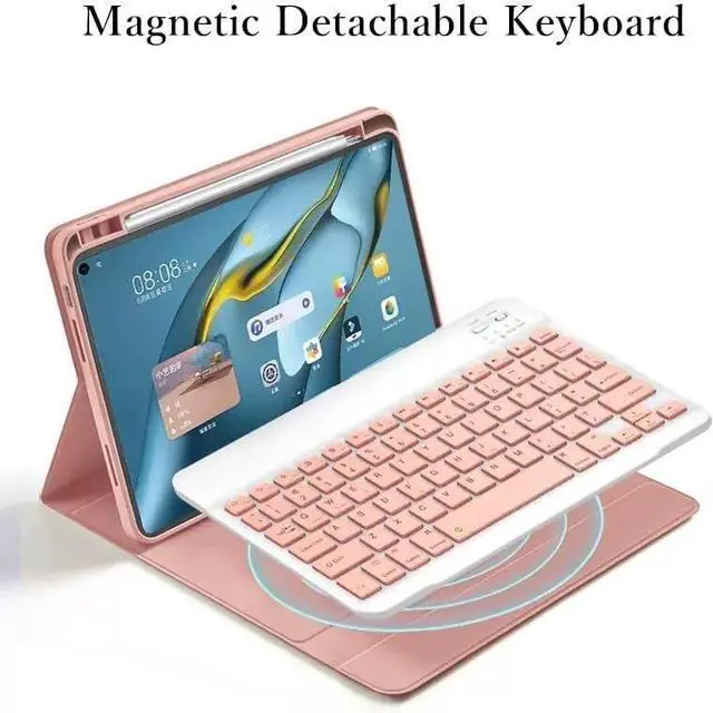 Alt view image 2 of 7 - Keyboard Case Mouse for iPad A16 11th Gen 2025,iPad 10th Generation 10.9 inch 2022 Detachable Cute Color Keyboard Case with Pencil Holder,Mist Blue