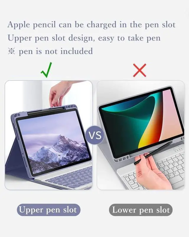 Alt view image 2 of 7 - Keyboard Case for iPad Pro 13 inch M4 Keyboard Case Magnetic Detachable Bluetooth Keyboard Cover Support Pencil Charging,Pink