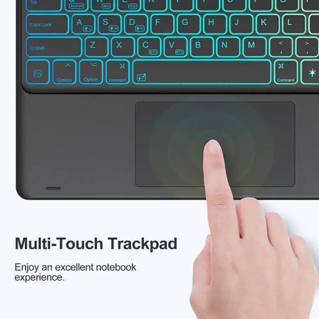 Alt view image 6 of 7 - Backlit Touchpad Keyboard Case for Xiaomi Redmi Pad SE 11 inch 2023, Backlit Wireless Trackpad Keyboard with Leather Stand Cover Case for Xiaomi Redmi Pad case 11 inch Tablet, Black