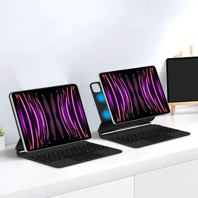 Alt view image 4 of 7 - Keyboard Case for iPad Air 11inch M3 2025 & M2 2024, Magic - Style Keyboard with Multi - Touch Trackpad  Floating Cantilever Stand  Magnetic Case - Free Mouse