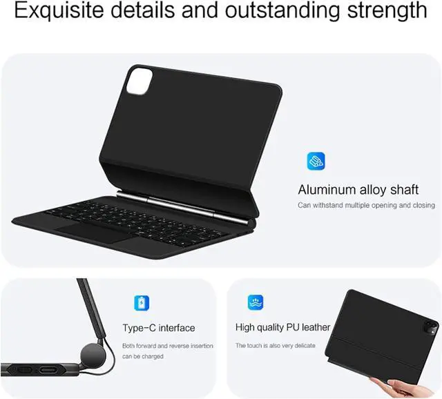 Alt view image 5 of 7 - Keyboard Case for iPad Air 11inch M3 2025 & M2 2024, Magic - Style Keyboard with Multi - Touch Trackpad  Floating Cantilever Stand  Magnetic Case - Free Mouse