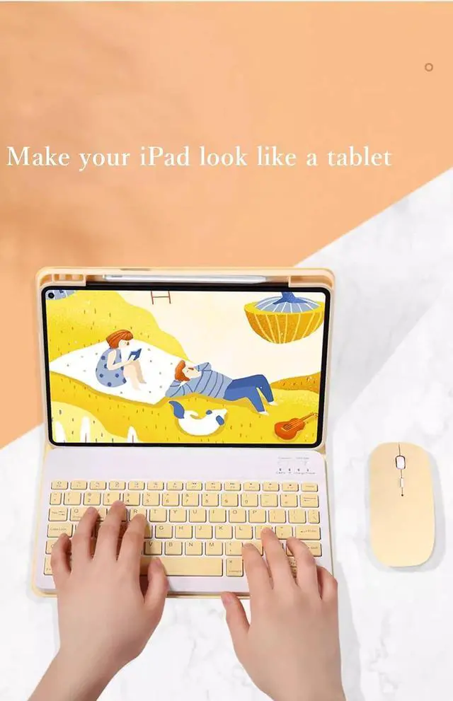 Alt view image 7 of 7 - Keyboard Case Mouse Compatible with iPad Pro 11 inch (M4) 2024 Detachable Cute Color Keyboard Case Support Pencil Charging,Black