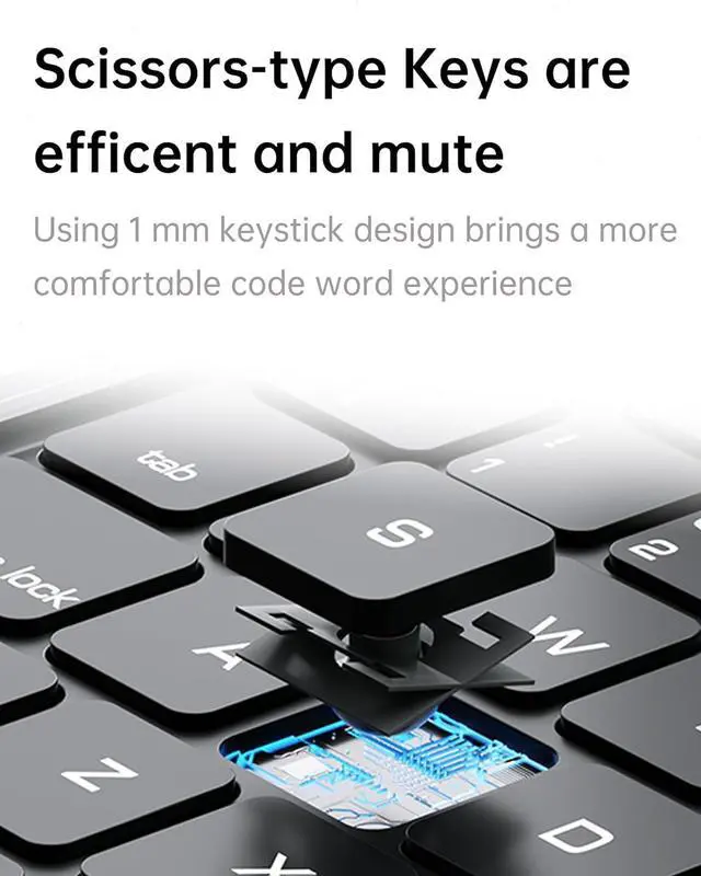 Alt view image 3 of 6 - iPad 10th Generation Keyboard, Latest Technology  Contact-Based Connection, Magnetic Folding Storage, Scissor-Switch Keys, PU Leather, Ultra-Thin Tri-fold for iPad 10th/11th Generation