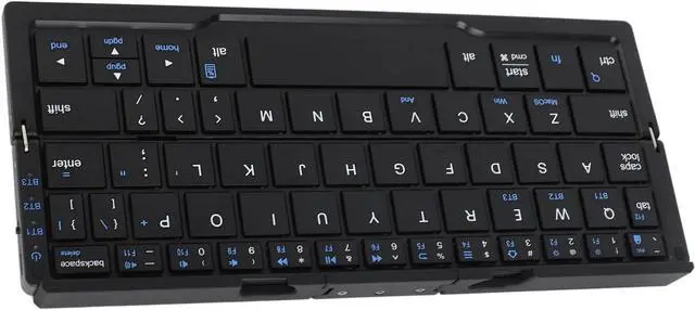 Alt view image 5 of 7 - FOSA Folding Bluetooth Keyboard, Portable Pocket Foldable Mini Keyboard with Aluminum Alloy Housing for Tablets & Phones (Black Gray)
