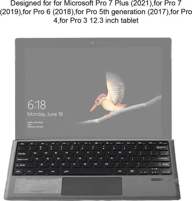 Alt view image 2 of 7 - Bluetooth 5.3 Magnetic Keyboard with Touchpad for for Pro 3/4/5/6/7/7+, Portable Tablet Built in Battery Type C Charging Keyboard