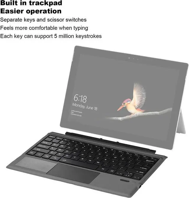 Alt view image 3 of 7 - Bluetooth 5.3 Magnetic Keyboard with Touchpad for for Pro 3/4/5/6/7/7+, Portable Tablet Built in Battery Type C Charging Keyboard