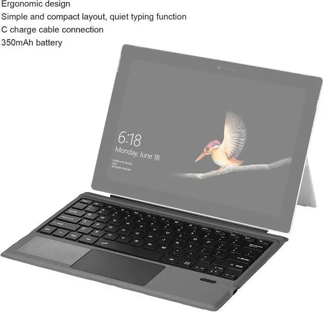 Alt view image 4 of 7 - Bluetooth 5.3 Magnetic Keyboard with Touchpad for for Pro 3/4/5/6/7/7+, Portable Tablet Built in Battery Type C Charging Keyboard