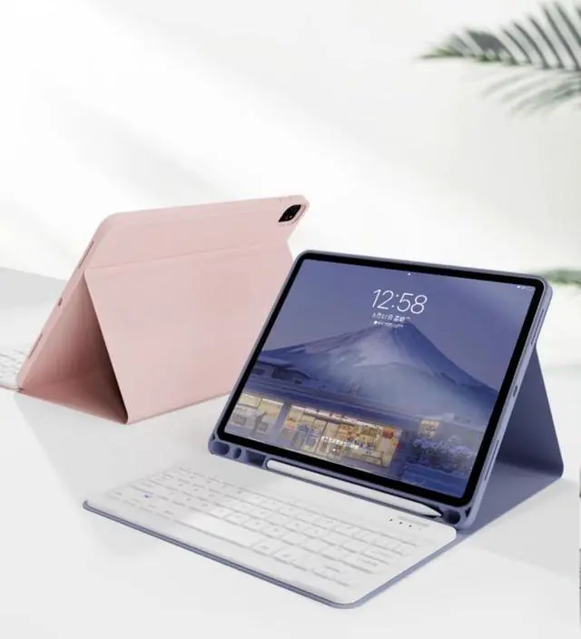 Alt view image 7 of 7 - Backlit Keyboard Case for Galaxy Tab A9+ Plus 11 inch Case with Keyboard Backlight Detachable Keyboard Cute Candy Color Case,MintGreen+White
