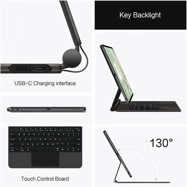 Alt view image 5 of 7 - Keyboard Case for Xiaomi Pad 7/7 Pro 11.2inch, Magic - Style Keyboard with Multi - Touch Trackpad  Floating Cantilever Stand  Magnetic Case - Free Mouse