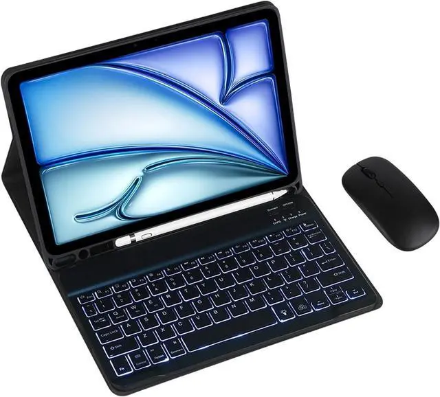 Main image of Keyboard Case for Samsung Galaxy Tab S8 Ultra(14.6") SM-X900/X906B Tablet Detachable Keyboard, Fully Wrapped Leather Case with Built-in Pen Holder (Black,Backlight and Mouse)