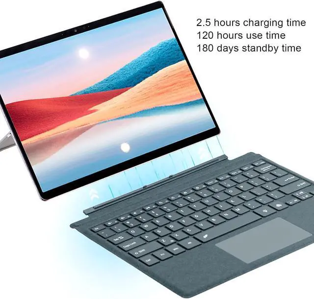 Alt view image 5 of 7 - Yunseity Tablet Keyboard, Accurate Magnetic Tablet Keyboard for Home Entertainment (Blue)