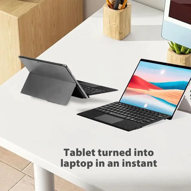 Alt view image 5 of 7 - PUSOKEI Sur face Pro Keyboard, Wireless Type Cover for Sur face Pro 3/4/5/6/7/7+, Ultra Slim Magnetic Bluetooth Keyboard with 7 Color Backlit, Touchpad, Rechargeable Battery (Black)