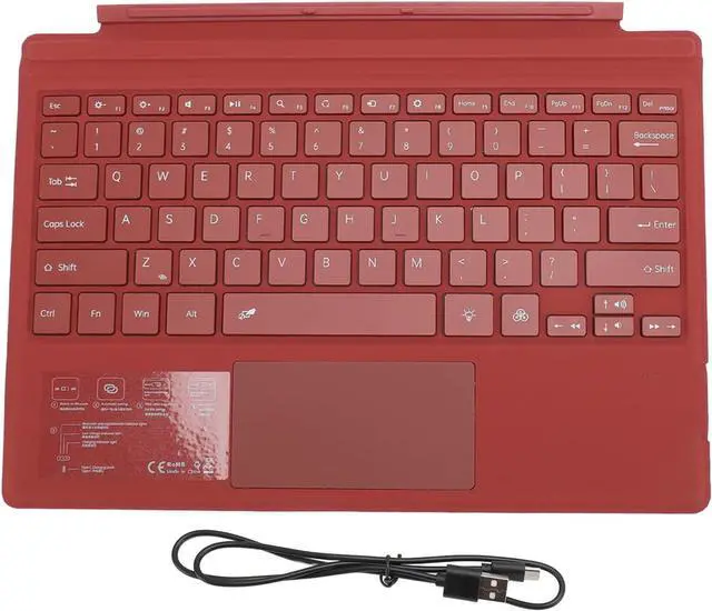 Alt view image 6 of 7 - Keyboard, Stable Multi Touchpad Magnetic Tablet Keyboard Colorful Backlight for Pro 3 4 5 6 7 for Videos (Red)