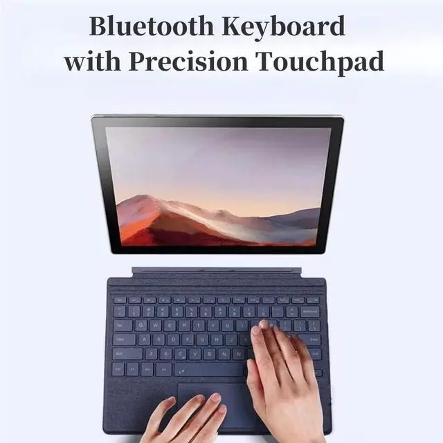 Alt view image 2 of 7 - Keyboard for Surface Pro 7+ Pro 7 Pro 6 Pro 5 Pro 4 Pro 3, Portable Slim Type Cover for Surface Pro, Wireless Keyboard with Multi-Touch Trackpad,7 Color Backlit,Wine Red