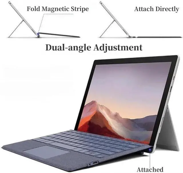 Alt view image 5 of 7 - Keyboard for Surface Pro 7+ Pro 7 Pro 6 Pro 5 Pro 4 Pro 3, Portable Slim Type Cover for Surface Pro, Wireless Keyboard with Multi-Touch Trackpad,7 Color Backlit,Wine Red