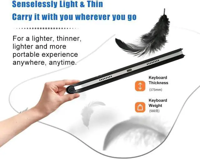 Alt view image 7 of 7 - Three-in-One Design Tablet Smart Control Keyboard, Strong Magnetic Absorption, BT5.2 Long Endurance with 3-Level Adjustable Back, 135° Adjustable Angle, Suitable for 10th 2022