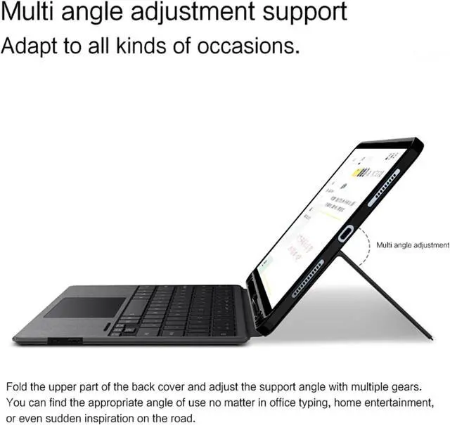 Alt view image 5 of 6 - Integrated Combo Touchpad Keyboard Case for iPad Pro 11/Air 11/Air 4/Air 5 11inches Tablet, 7-Color All-in-one Backlit Keyboard with Pen Holder- Cloth Pattern (iPad Air 5)