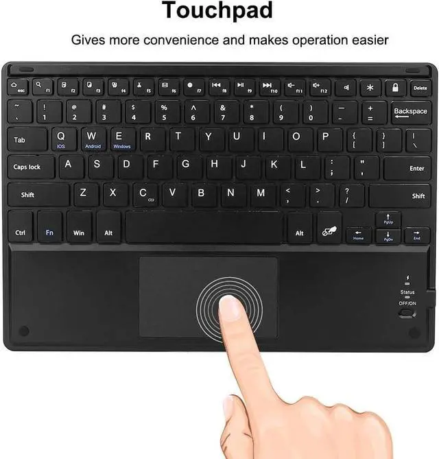 Alt view image 2 of 7 - Diyeeni Bluetooth Touchpad Keyboard with Case, Multifunctional Bluetooth Touchpad, Keyboard Suitable for 9.710in Tablet PC, Continuous 100 Hours Long Standby