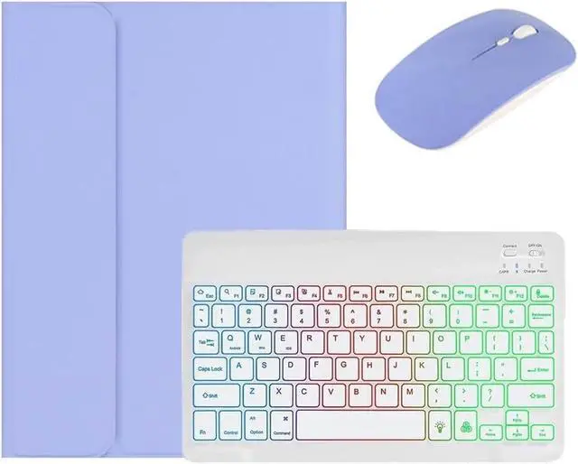 Main image of Backlit Keyboard Case Mouse Compatible with iPad Pro 11 inch M4 2024 Keyboard with 7 Colors Backlight and Bluetooth Mouse Magnetic Detachable Keyboard Cover,Purple
