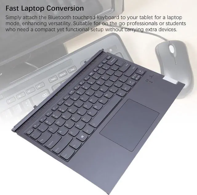 Alt view image 3 of 7 - Diyeeni Fit for Yoga Duet 2020 2021 Tablet Keyboard, Laptop Detachable Keyboard, High Sensitivity Touchpad, US QWERTY Layout with Full Sized Keys, 300mAh Battery
