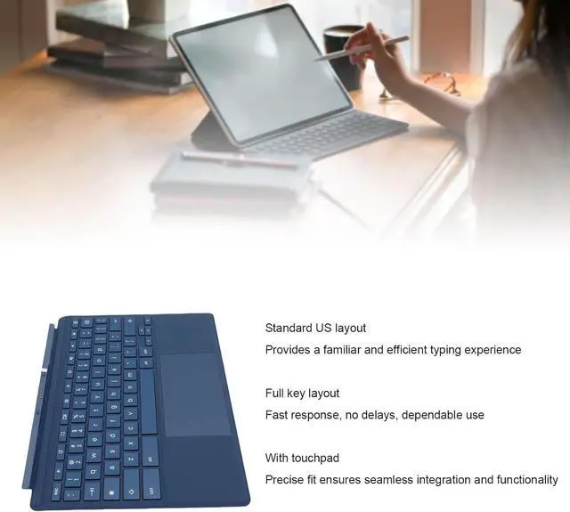 Alt view image 3 of 7 - Yoidesu Tablet Keyboard with Touchpad for 11 Da0023dx and Fit for Chromebook X2 Tablets, US QWERTY Keyboard Layout, Ultra Slim and Portable