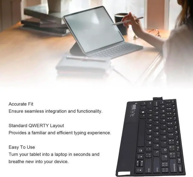 Alt view image 3 of 7 - Keyboard for Thinkpad X1 Fold Tablet, Bluetooth Keyboard with Touchpad, QWERTY Layout, Compact Size, Portable for Travel, Turn Your Tablet to Laptop