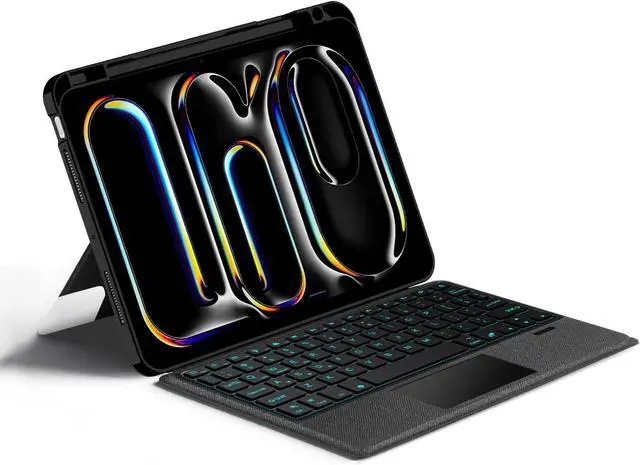 Alt view image 5 of 7 - Magnetic Keyboard Case for iPad 10th Generation 2022 10.9 inch Magnetic Detachable Keyboard Case with Backlit Trackpad 7 Color Backlight Keyboard for 10th Gen iPad