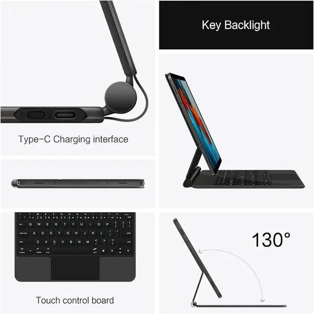 Alt view image 5 of 7 - Keyboard Case for Samsung Galaxy Tab S7 / S8 11inch SM-T870/T875/X700/X706 Tablet, Magic-Style Keyboard with Multi-Touch Trackpad-Floating Cantilever Stand-Magnetic Case-Free Mouse