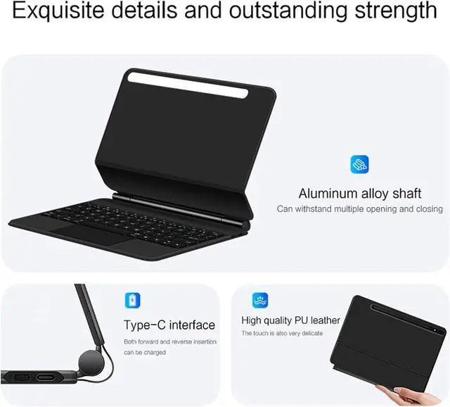Alt view image 7 of 7 - Keyboard Case for Samsung Galaxy Tab S7 / S8 11inch SM-T870/T875/X700/X706 Tablet, Magic-Style Keyboard with Multi-Touch Trackpad-Floating Cantilever Stand-Magnetic Case-Free Mouse