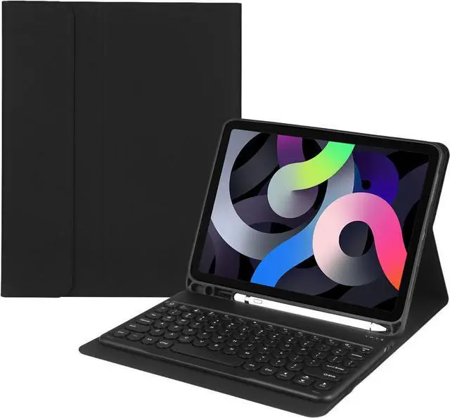 Main image of HENGHUI Keyboard Case for Galaxy Tab S9+ / S8+ / S7+ 12.4 inch Detachable Magnetic Color Keyboard Cover Cute Round Key,Black