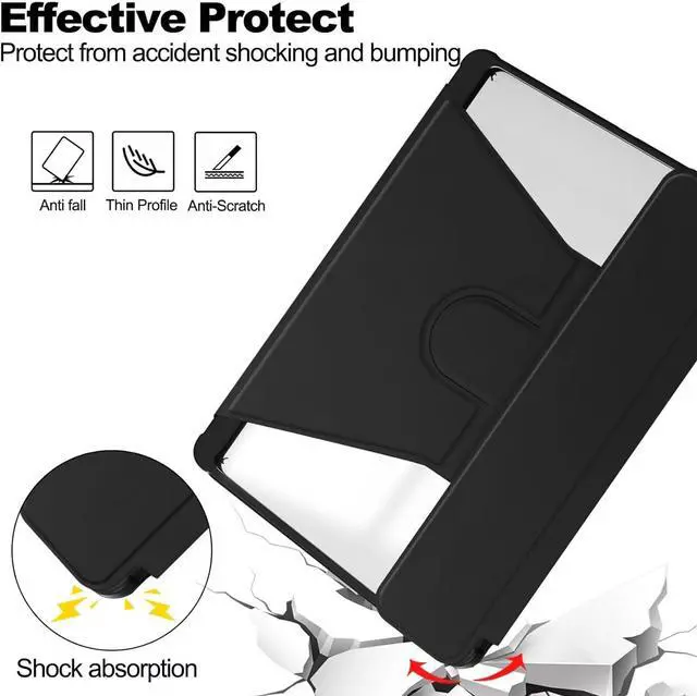 Alt view image 5 of 7 - 360 Rotating Keyboard Case Compatible with iPad Air 13 inch M2 2024, Vertical Stand Magnetic Detachable Keyboard Slim Folio Smart Cover with Keyboard,Black