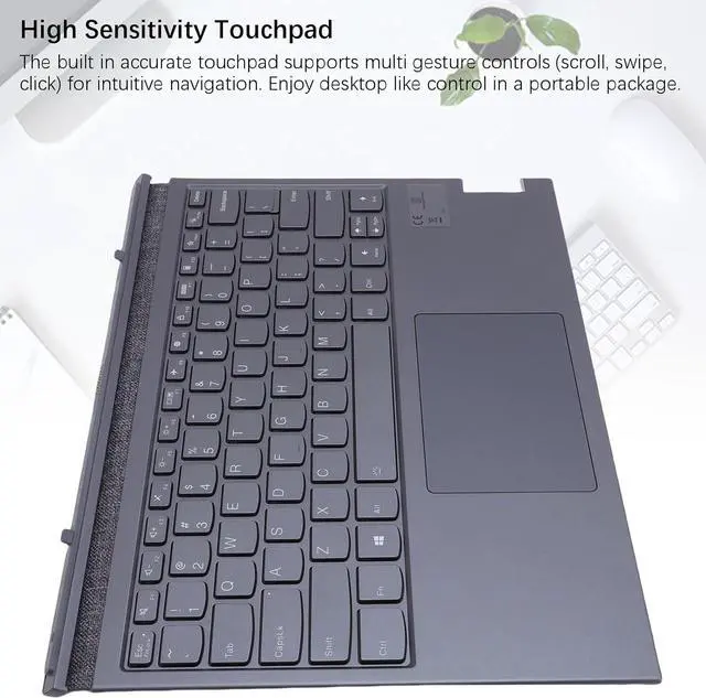 Alt view image 2 of 7 - Diyeeni Fit for Yoga Duet 2020 2021 Tablet Keyboard, Laptop Detachable Keyboard, High Sensitivity Touchpad, US QWERTY Layout with Full Sized Keys, 300mAh Battery