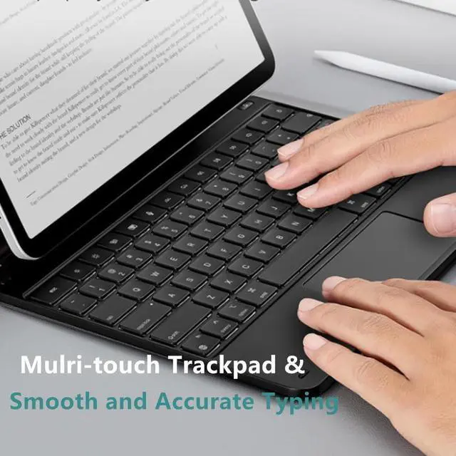 Alt view image 4 of 7 - Keyboard Magic Case for 2024 iPad Air 13 and iPad Pro 12.9 (6th, 5th, 4th, 3rd Gen), Magnetic Keyboard Case with Multi-Touch Trackpad, 7 Colors Backlight,Black